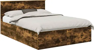 Produktbild von vidaXL Bettrahmen Geräucherte Eiche 150 x 200 cm Holzwerkstoff