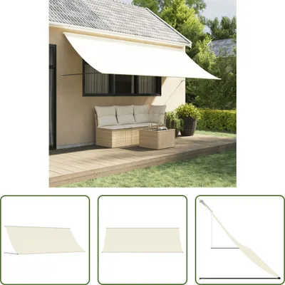 Obrázok produktu pre The Living Store Stiahnuteľná markíza krémová 350x150 cm látka a oceľ