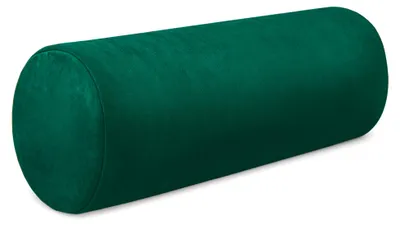 Zdjęcie produktu dla Wałek pod szyję z pokrowcem z weluru 40x16 cm poduszka pod kark i kolana zielony