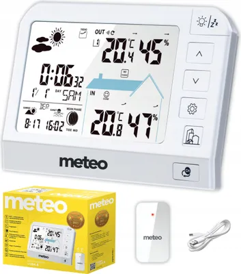 Obrázek produktu pro Meteostanice METEO SP204 – meteorologická stanice s vlhkoměrem a venkovním čidlem, DCF