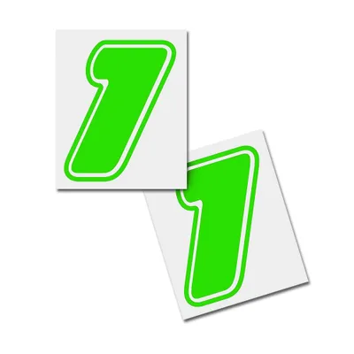 Produktbild von Startnummer Aufkleber 2er Set, Schrift Assen, # 1 grün