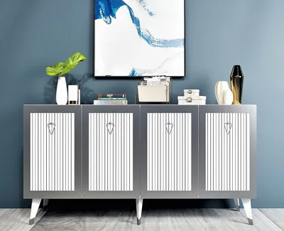 Immagine prodotto di Skye Decor, Bare - Bianco, Argento, Consolle, 100% PANNELLI DI PARTICELLE RIVESTITI IN MELAMMINA, Bianco, 150 x 80 x 40 cm