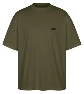 Produktbild von Spreadshirt Dad Schriftzug Stickerei Oversize Uni T-Shirt, M, Khaki
