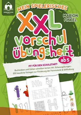Produktbild von Mein spielerisches XXL Vorschul-Übungheft ab 5: Fit für den Schulstart! Buchstaben und Zahlen schreiben lernen inkl. Schwungübungen