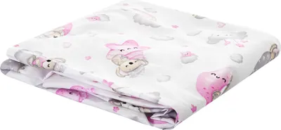 Produktbild von Prestieradlo na matrac do detskej postieľky 100% bavlna hypoalergénne 140x70 cm pre hrúbku 6 cm Biele so zvieratkami