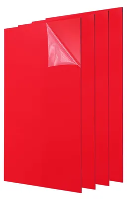4 Acrylplatten 30x20 cm, 3 mm, rot – für DIY & Basteln