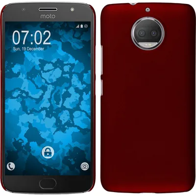 Produktbild von PhoneNatic Case kompatibel mit Lenovo Moto G5s Plus - Hülle rot gummiert Hard-case Cover