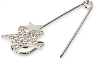 Produktbild von styleBREAKER Schmucknadel für Ponchos, Tücher oder Schals, Strass besetzte Stern Applikation, Sicherheitsnadel, Schmuck Nadel, Damen 05050021