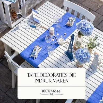 Productafbeelding van Solidchoice - Fleece Tafelloper in Koninklijk Blauw (30cm x 25m) - Perfect voor speciale evenementen
