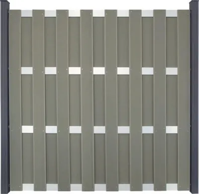 Produktbild von Zaun Hauptelement GroJa DIY-Merano Bausatz ohne Pfosten Querriegel silber 180 x 180 cm grau