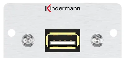 Produktbild von KIND Konnect 50 alu - USB 2.0 7444000522 USB-A Blende 1/2 50x50 mit Kabelpeitsche