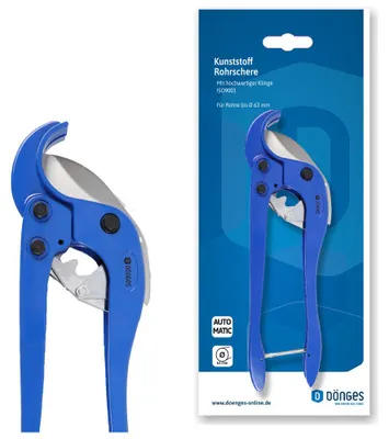 Obrázek produktu pro Profesionální řezačka trubek Dönges 0-63 mm pro plastové trubky, kompozitní trubky