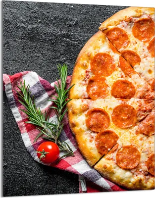 Produktbild von Herdabdeckplatte 40x52 Glaskeramikkochfeld Abdeckung Spritzschutz Glasplatte Deko Schneidebrett, Schiefer Pizza