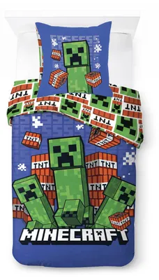 Obrázok produktu pre Sada posteľnej bielizne Minecraft Creeper TNT, 2 diely, 135 x 200 cm, 100% bavlna