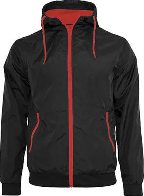 Produktbild von Build Your Brand BY016 | Windrunner Jacket - Farbe: Black/Red - Größe: S