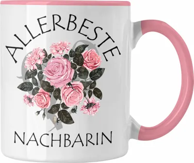 Produktbild von Trendation - Beste Nachbarin Tasse Geschenk Geburtstag Freundin Lieblings Nachbarin Geschenkidee (Rosa)