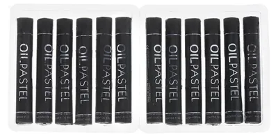 Obrázok produktu pre Sada 12 kusov mäkkých olejových pasteliek, čierna, pre výtvarné umenie, kreslenie a miešanie farieb