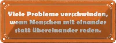 Produktbild von vianmo Blechschild 10x27 cm viele Probleme verschwinden wenn Spruch Zitat