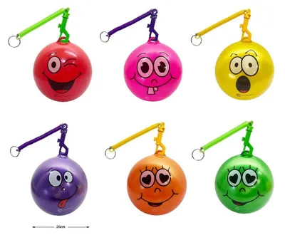 Productafbeelding van Duckiez 9' Lachgezicht bal Met Sleutelhanger Net - 10 stuks