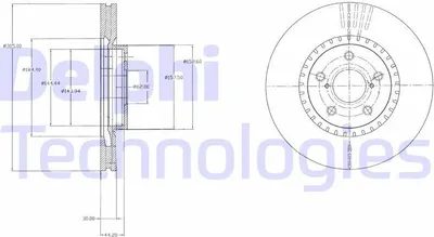 Produktbild von 2x DELPHI Bremsscheibe BG9074 für LEXUS LS (UCF30) 50 5mm 315mm
