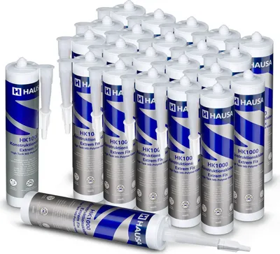 Produktbild von HAUSA High-Tack Montagekleber HK1000 Alleskleber starker 400 kg/10cm? 24 x 290ml