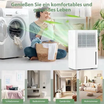 Obrázek produktu pro Odtahovač vlhkosti – 12 litrů denně – 3 režimy s časovačem a automatickým vypínáním – Odvlhčovač