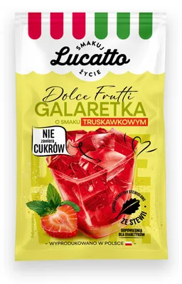 Produktbild von Lucatto Götterspeise mit Erdbeer-Geschmack, ohne Zucker 30 g