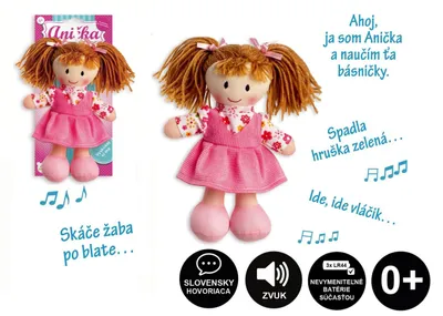 Zdjęcie produktu dla Panenka Anička hadrová plyš 20cm slovensky mluvící na kartě