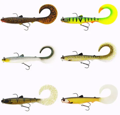 Produktbild von Westin Bullteez Curltail R 'N R 21cm 73g Sinking - 1 montierter Gummifisch, Farbe:Headlight