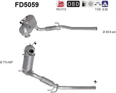 Obrázek produktu pro Filtr Pevných Částic Dpf Vw 1.6Tdi Euro 4