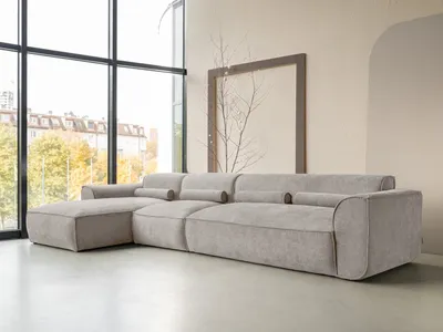 Produktbild von MIUFORM Flex Felix Modulares 6-Sitzer Ecksofa MIUFORM Flex Felix Modulares Ecksofa L-FORM LINKS - 340 x 154 cm - Dunkelbeige - Sofa Couch
