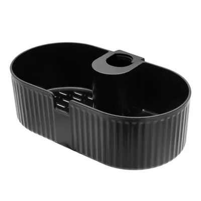 Produktbild von Duschablage ohne Bohren schwarz - 24 x 13 cm - Duschregal für Duschstange Kunststoff Bad Organizer stabil wasserfest mit Abtropflöchern für Shampoo un