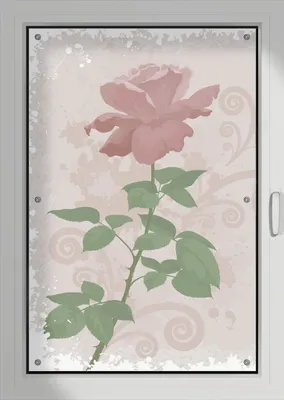 Produktbild von Wallario Lichtschutzbild, Dekorativer Sichtschutz Sonnenschutz 76 x 115 cm mit Motiv: Rose in Pastellfarben gezeichnet - Verdunklung ohne Bohren