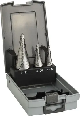 Obrázok produktu pre Bosch 2 608 587 426, Vŕtačka, Krokový vrták, Hliník, neželezitý kov, Potrubie, Plast, Profil, Vrstvený materiál, High-Speed ​​Steel (HSS), 3 kusov
