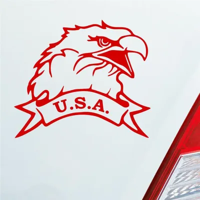 Produktbild von Auto Aufkleber USA Adler Eagle U.S.A. Amerika Tuning 12x10 cm Rot Sticker Heckscheibenaufkleber