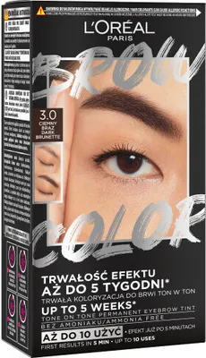 Produktbild von L'Oreal Paris Augenbrauen Färbeset in Intensiv Dunkelbraun 3.0 für langanhaltende, natürliche Ergebnisse