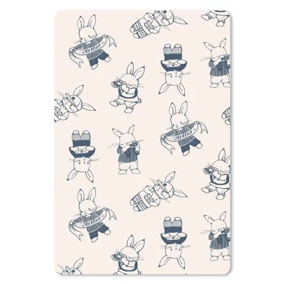 Produktbild von MuchoWow® Mauspad Mousepad Kaninchen - Vintage - Schnittmuster 18x27 cm - Mousepads - Maus Mat - Pad - Mausunterlage