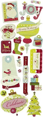 Produktbild von TITANUM AUFKLEBER Dekor Stickers Weihnachten Briefmarken Inschriften Tags