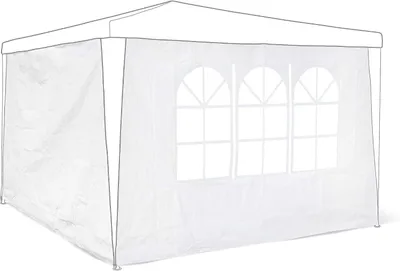 Produktbild von Seitenteile für Partyzelt, 2 Stück - 3x3 Meter Pavillon - Klettverschluss - Fenster - Windschutz - Wasserabweisend - Weiß