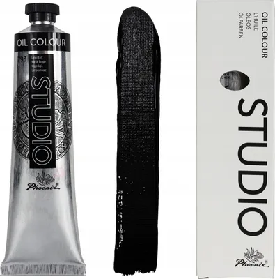 Obrázok produktu pre Olejová farba Phoenix Studio 120 ml tuba – 793 Lampová čierna (Lamp Black) – umelecká farba – krycia a svetlostála pre plátno, drevo
