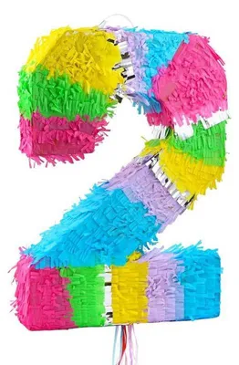 Image de Pinata chiffre 2 multicolore pastel