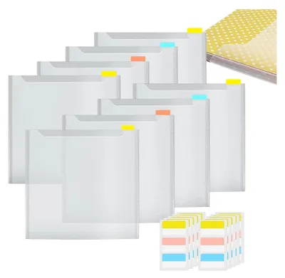 Produktbild von Scrapbook-Papier-Organizer 30,5 x 30,5 cm – transparenter Aufbewahrungsbehälter mit Haftindex-Tabs