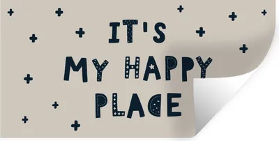 Produktbild von MuchoWow® Wandtattoo Wandsticker Wandaufkleber Zitate - Es ist mein glücklicher Ort - Kinder - Sprichwörter - Baby - Jungen - Mädchen 80x40 cm Selbstklebend und Repositionierbar - Aufkleber