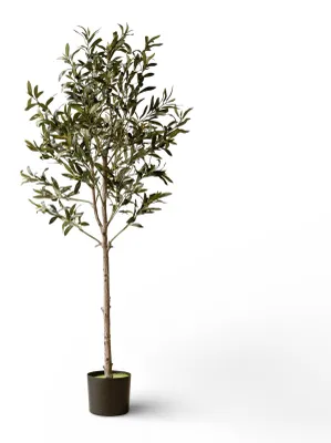 Produktbild von Olivenbaum Kunstpflanze 155 cm – Künstlicher Olivenbaum – Mediterrane Zimmerpflanze – Pflegeleicht