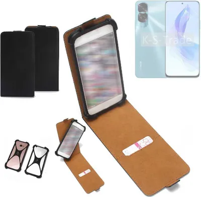 Produktbild von K-S-Trade Handyhülle Schutzhülle kompatibel mit Honor 90 Lite Hülle Case Cover Flip Style Bumper schwarz 1x