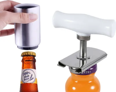 Obrázek produktu pro Otvírák na víčka Otvírák na sklenice a automatický otvírák na lahve Push & Pull, otvírák na lahve Otvírák na pivo