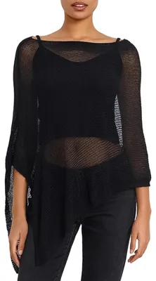 Produktbild von Damen Poncho Shrug mit Lockerem Schnitt und Leichtem Design