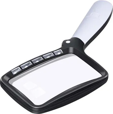 Image de Loupe avec éclairage, grossissement 3x, 5 LED, intensité réglable