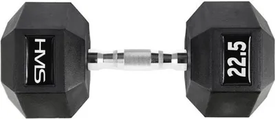 Imagen del producto de HMS Fitness HEX PRO 22.5, mancuerna con peso fijo, color , acero inoxidable, acero, goma, 22,5 kg, 3,4 cm
