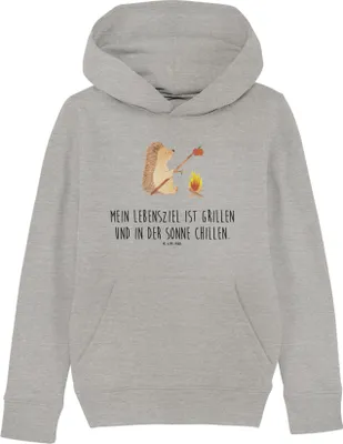 Produktbild von Mr. & Mrs. Panda Kinderpullover Igel Grillen 12-14 Jahre (152/164) - Heather Grey - Geschenk, Pulli, Hoodie, Motivation, Sweatshirt, Kapuzenpulli, Sinn Des Lebens, Spruch